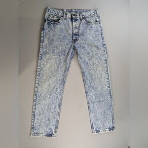 Vintage Levi’s 505 Red Tab Blue Acid Wash Jeans Men’s Size 35x30 Made In USA